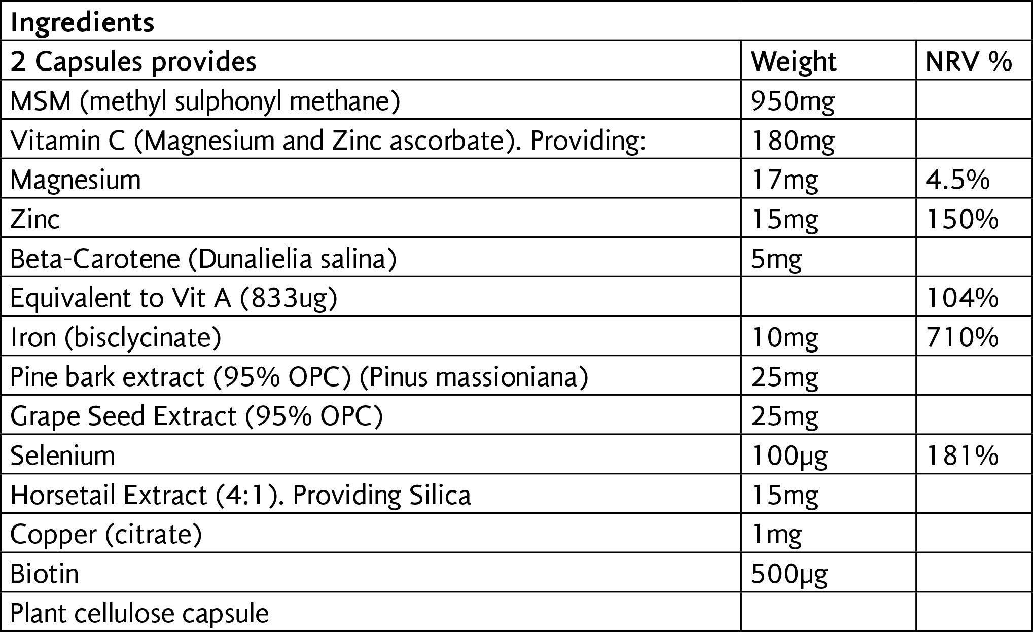 Viridian Ultimate Beauty Hair, Skin & Nails, 30 capsules