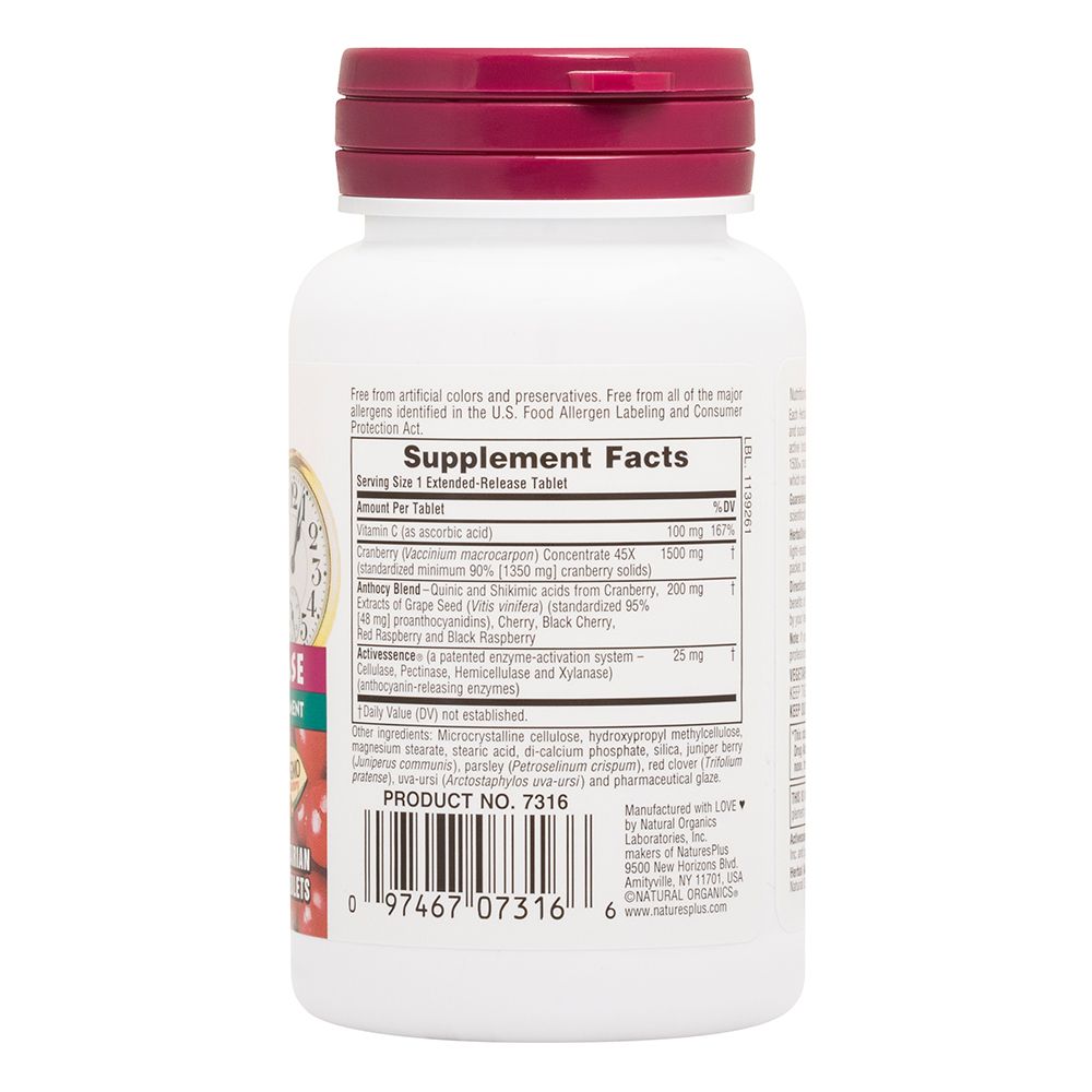 Natures Plus Ultra Cranberry 1500 Ext.Release 30 tabs