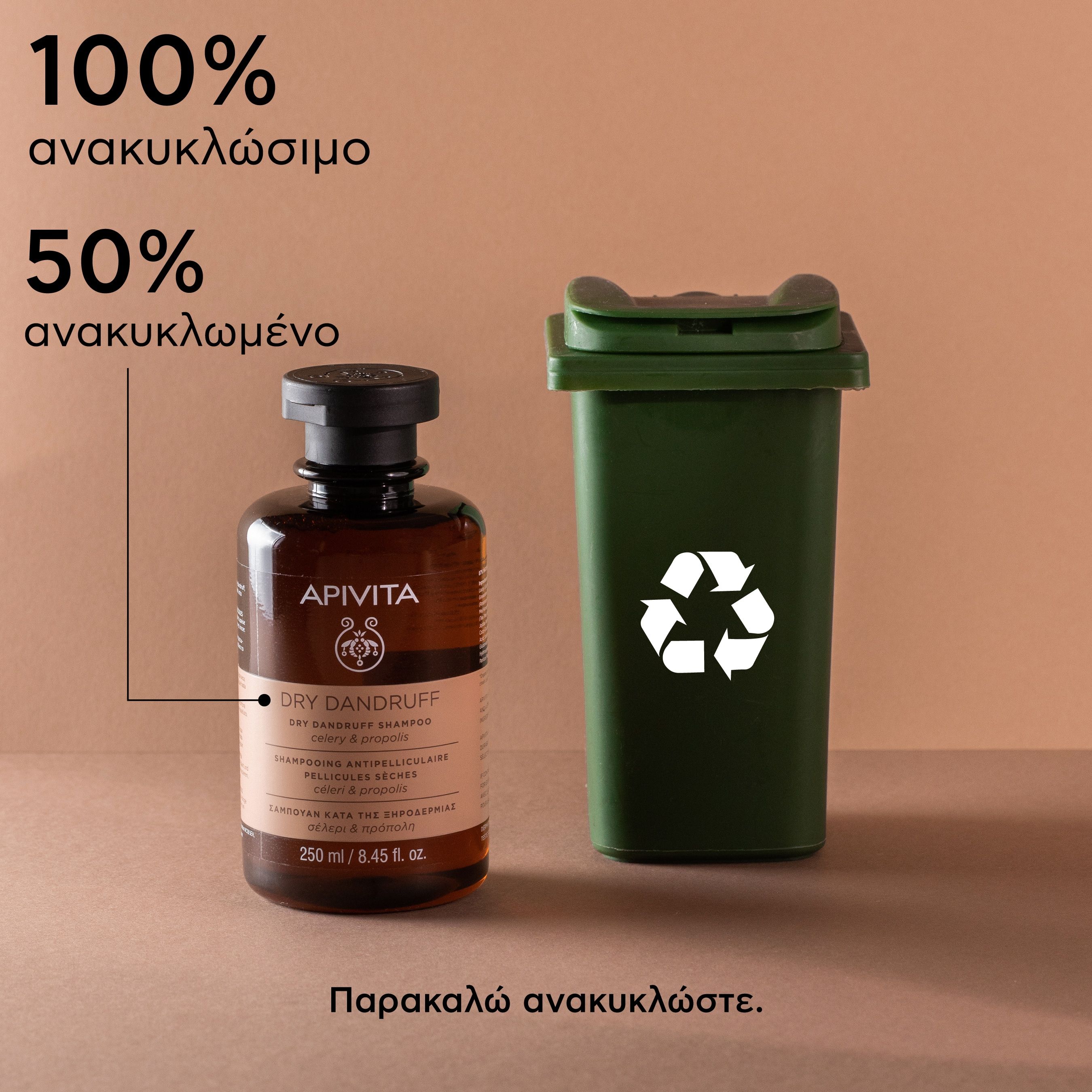 Apivita Σαμπουάν Κατά της Ξηροδερμίας με Σέλερι & Πρόπολη 250ml