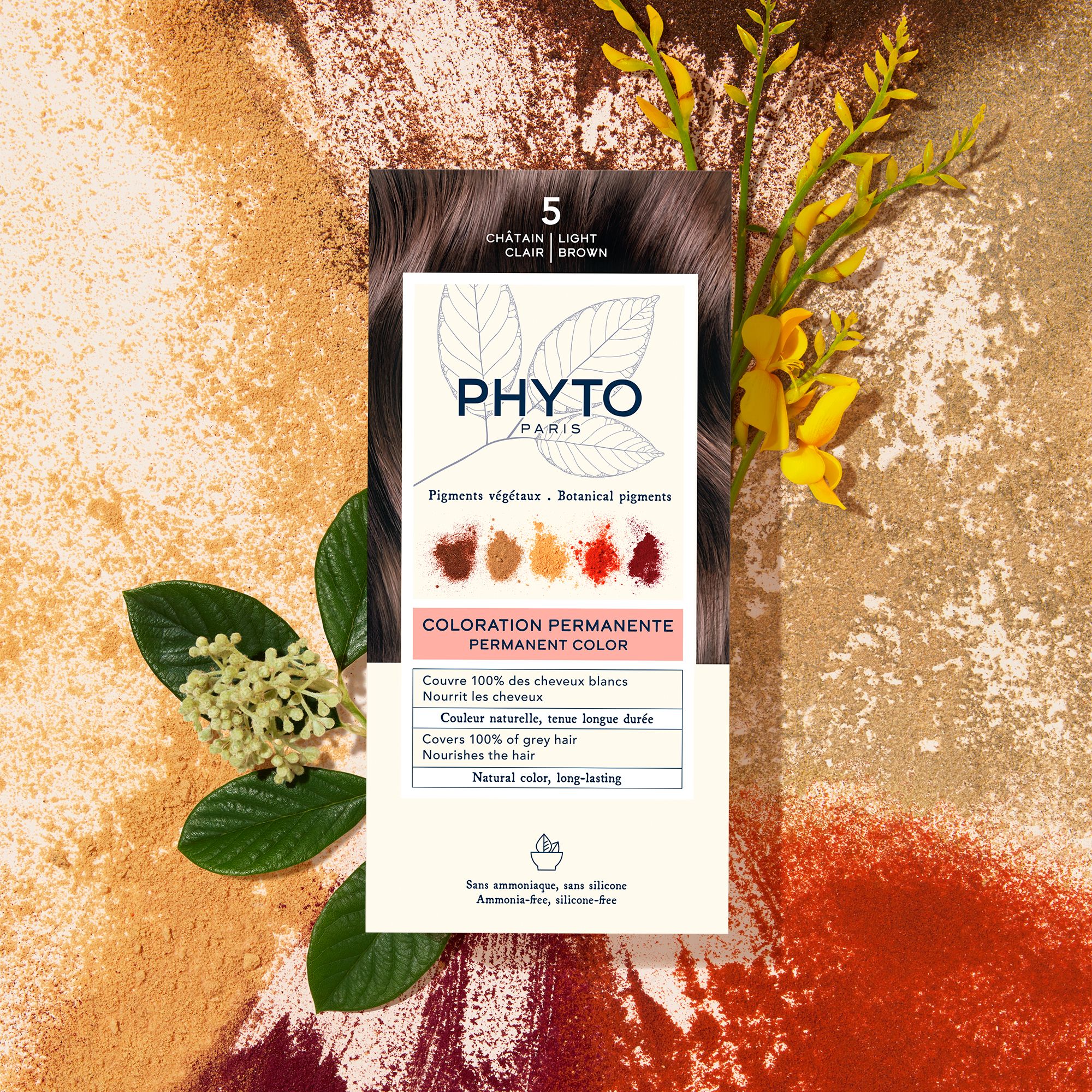 Phyto Phytocolor Μόνιμη Βαφή Μαλλιών No 5 Καστανό Ανοιχτό