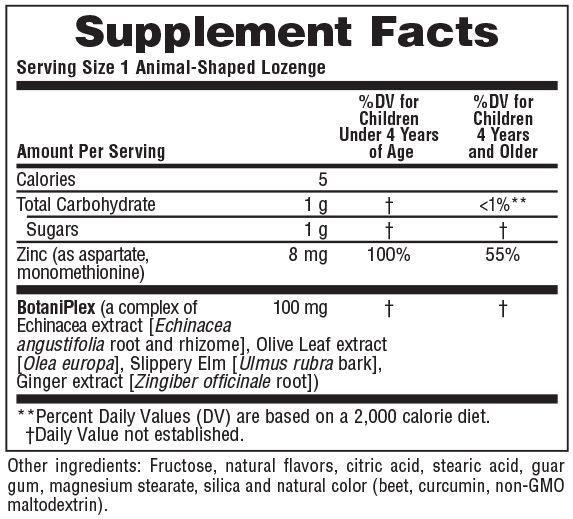 Natures Plus Animal Parade Kidzinc Lozenges 8mg, 90caps