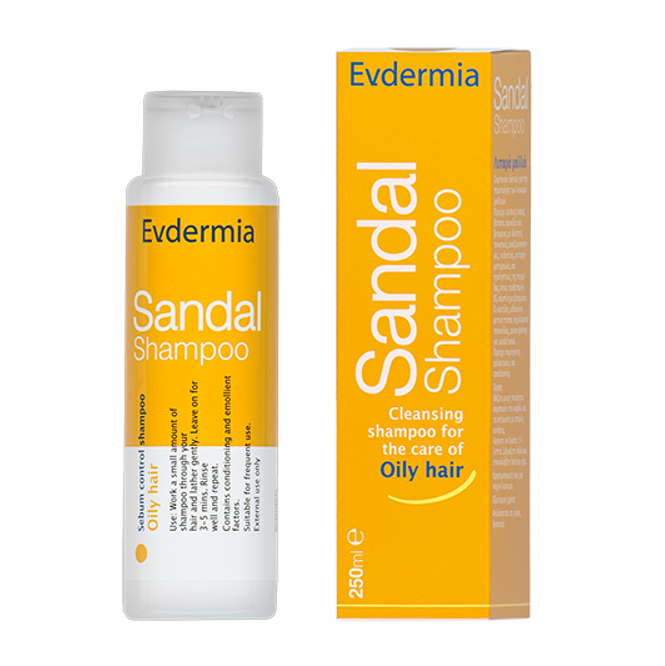 Evdermia Sandal Shampoo, Σμηγματορρυθμιστικό Σαμπουάν για Λιπαρά Μαλλιά 250ml