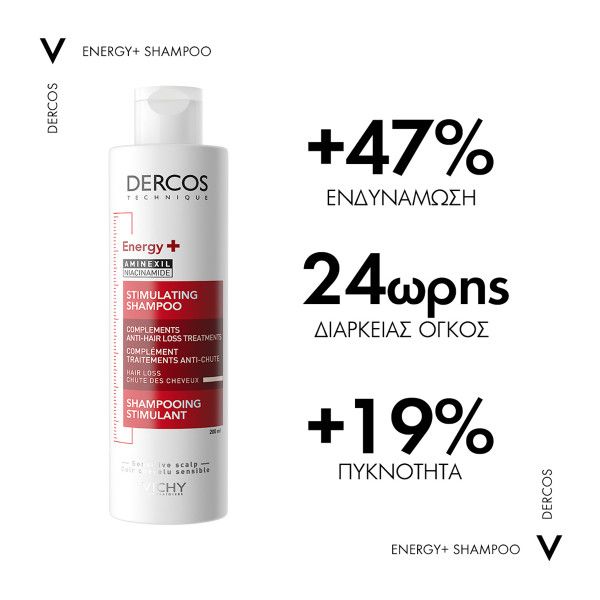 Vichy DERCOS Energy, Δυναμωτικό σαμπουάν κατά της τριχόπτωσης για γυναίκες και άνδρες 200ml