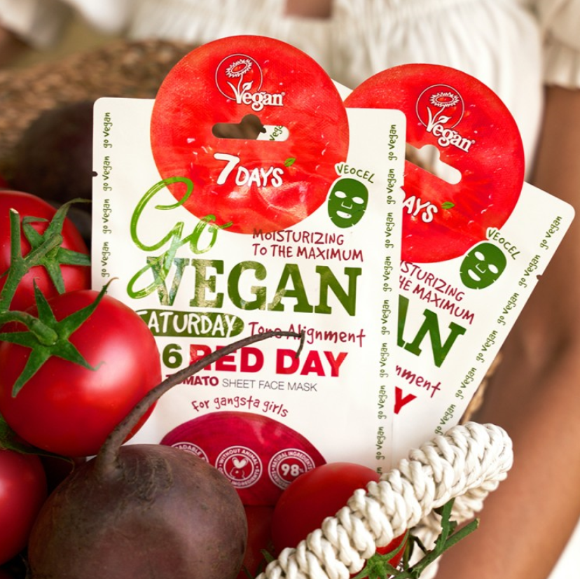 7 Days Go Vegan Sheet Mask Red Day, 25g