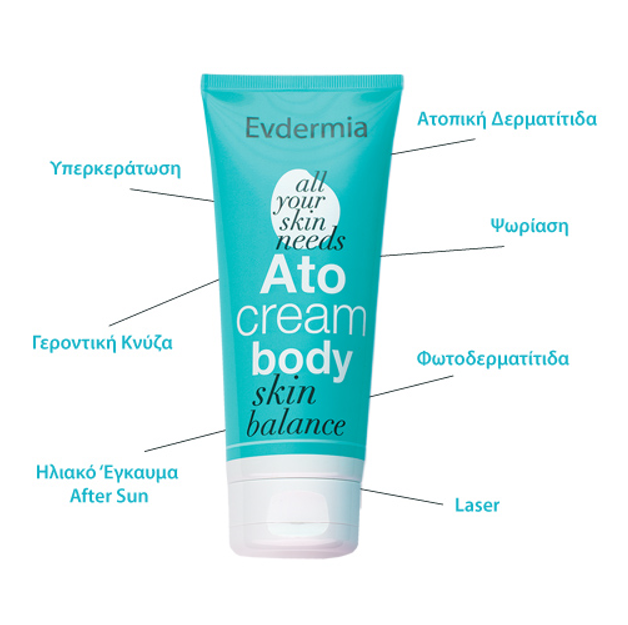 Evdermia Ato Cream Body, Ενυδατική Κρέμα Σώματος για την Ατοπική Δερματίτιδα 175ml