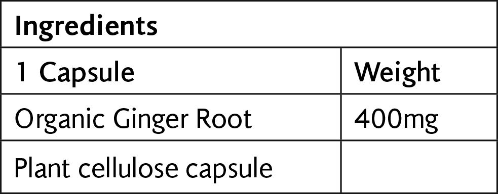 Viridian Organic Ginger 400mg 30 capsules