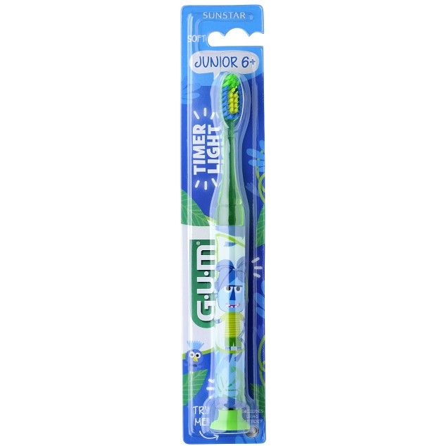 GUM Junior Master Light-Up Soft (903), Παιδική Οδοντόβουρτσα με Φωτεινή Ένδειξη Πράσινη 1τμχ