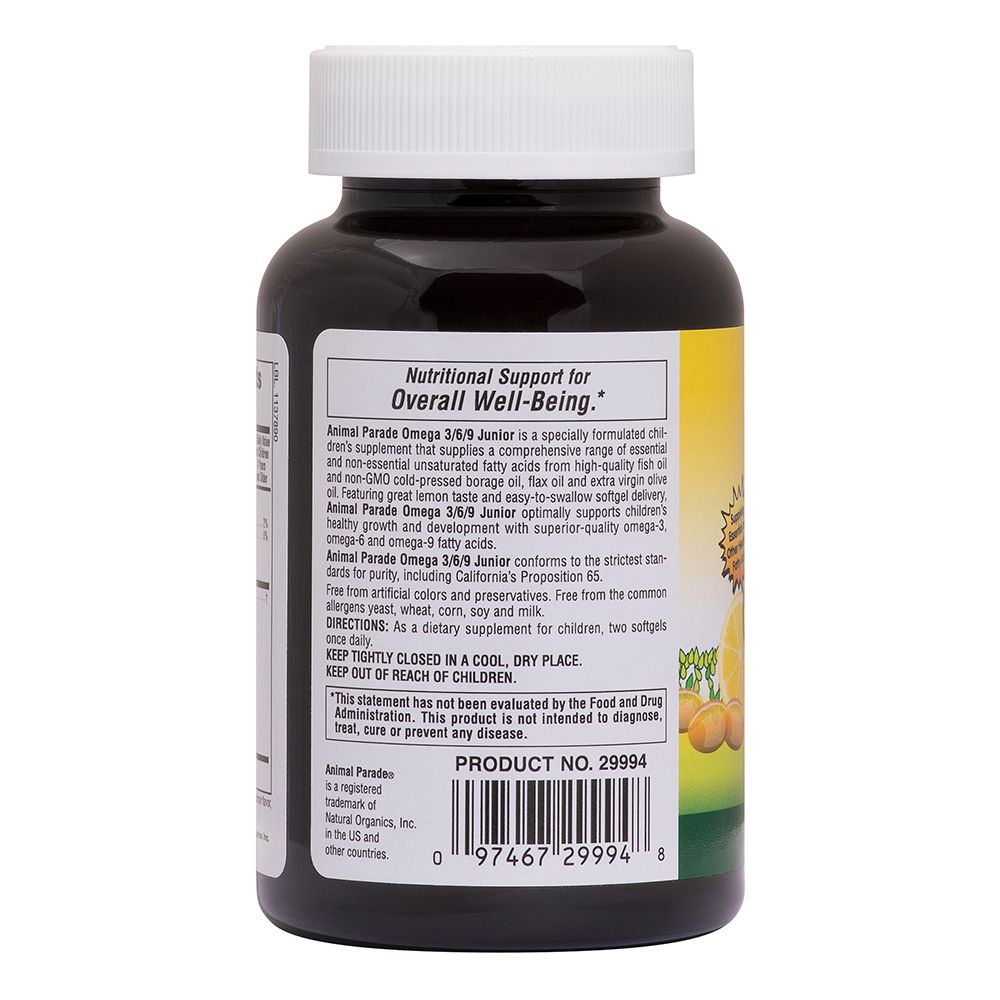 Natures Plus Animal Parade Omega 3/6/9 Junior 90 Softgels