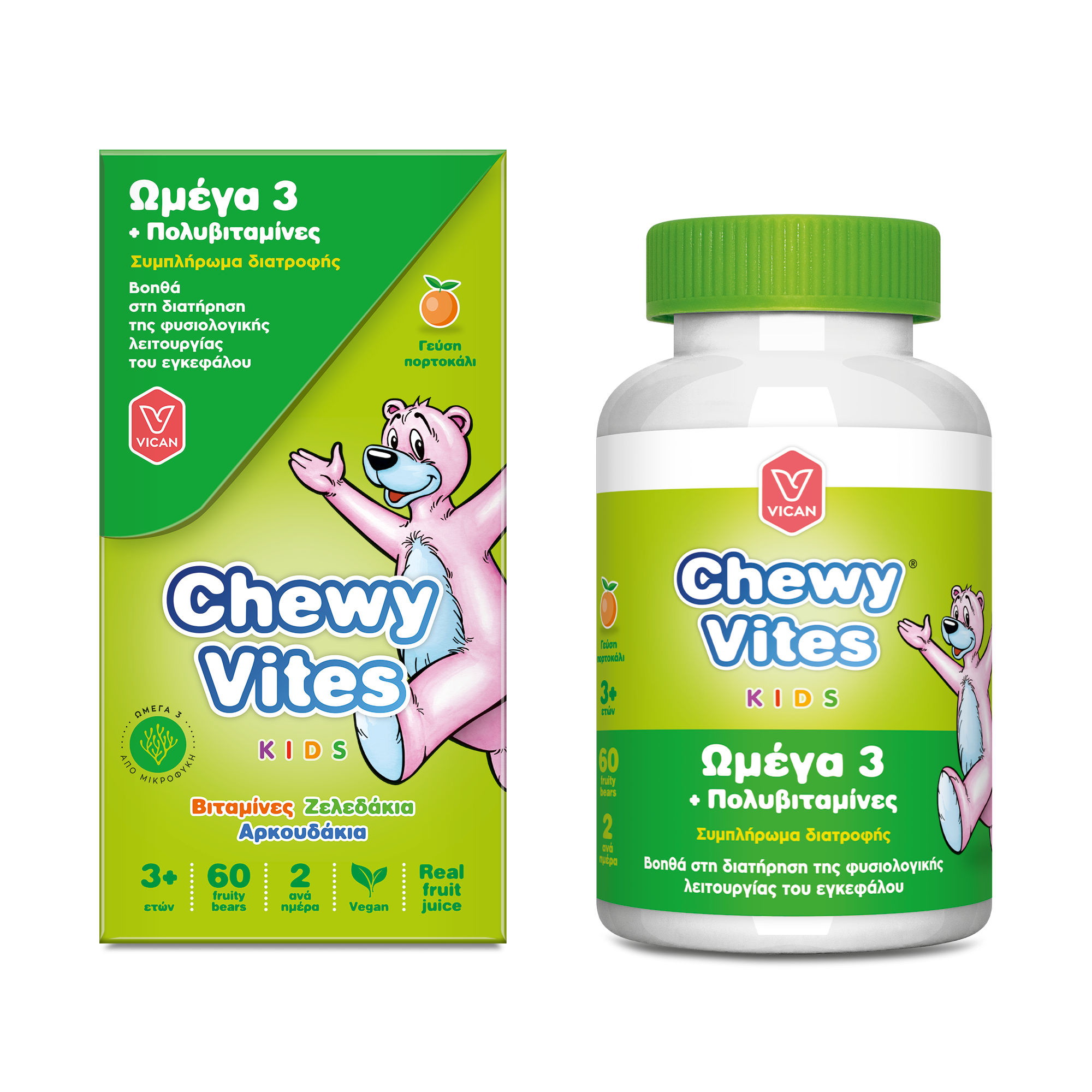 Vican Chewy Vites Kids Ωμέγα 3 & Πολυβιταμίνες, 60 Ζελεδάκια