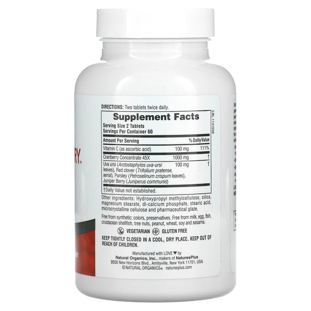 Natures Plus Ultra Cranberry 1000mg 120 tabs
