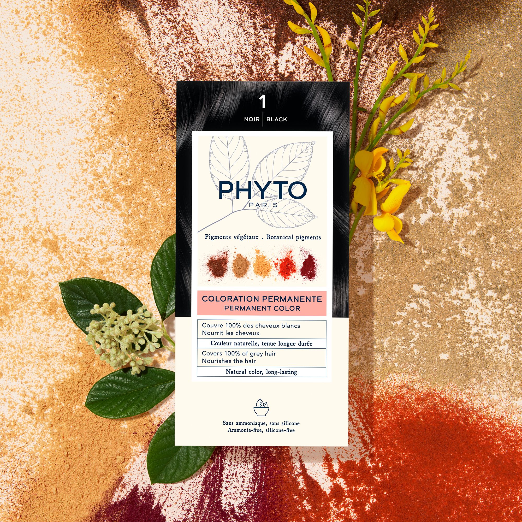 Phyto Phytocolor Μόνιμη Βαφή Μαλλιών 1 Μαύρο