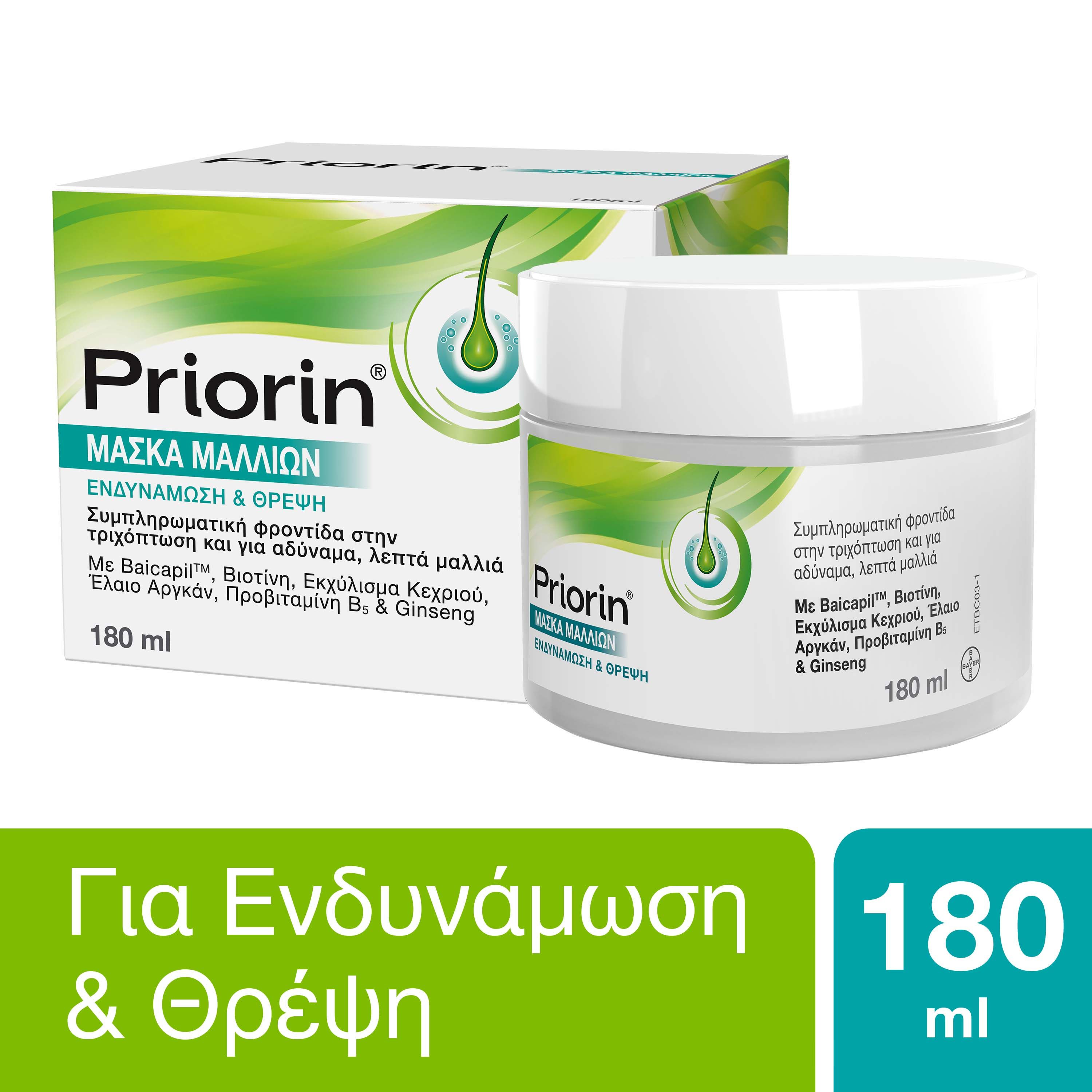 Priorin Μάσκα Μαλλιών για Ενδυνάμωση & Θρέψη, 180ml