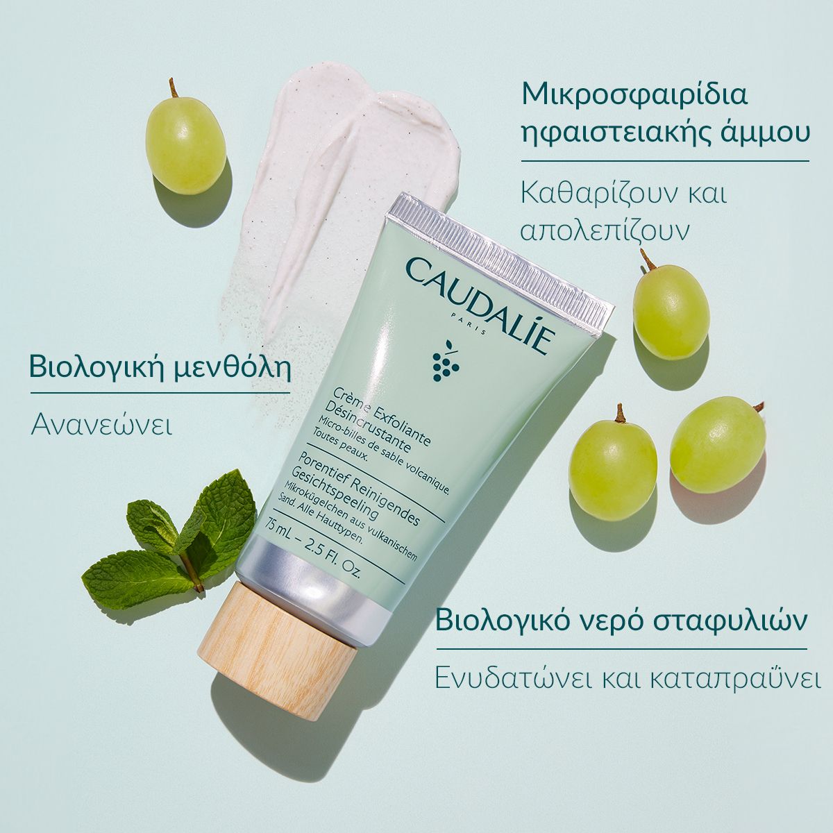 Caudalie Creme Exfoliante Desincrustante Απολεπιστική Κρέμα για Βαθύ Καθαρισμό 75ml
