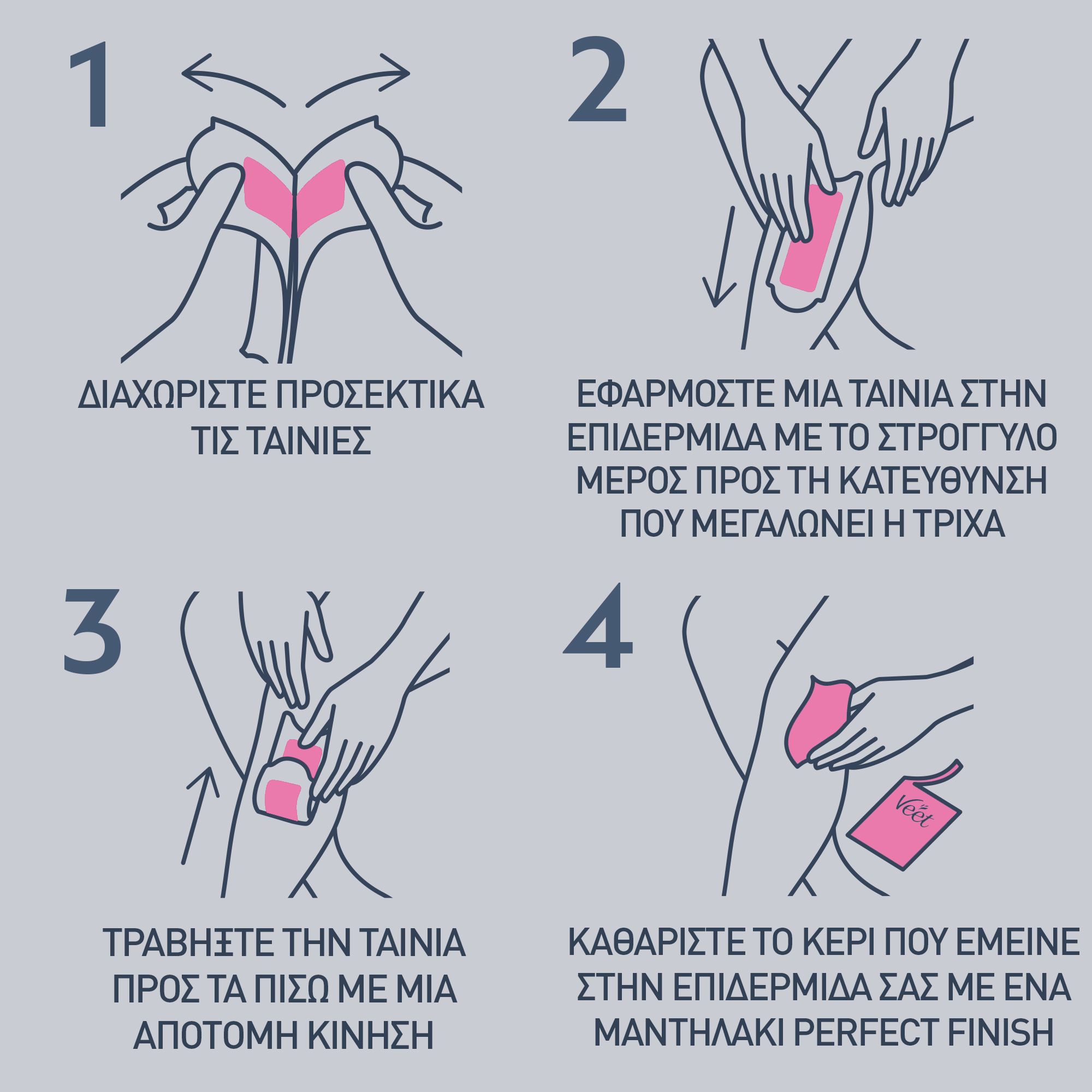Veet Expert Ταινίες Κρύο Κερί Έτοιμες για Χρήση 20τμχ