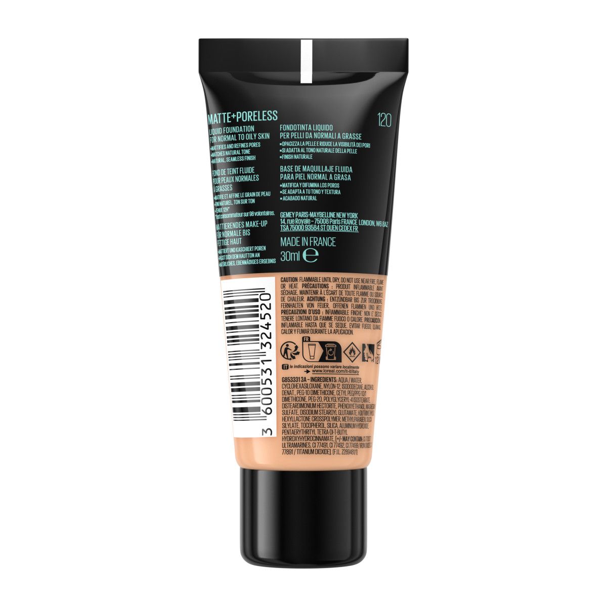 Maybelline Fit Me Matte + Poreless Foundation 120 Classic Ivory 30ml