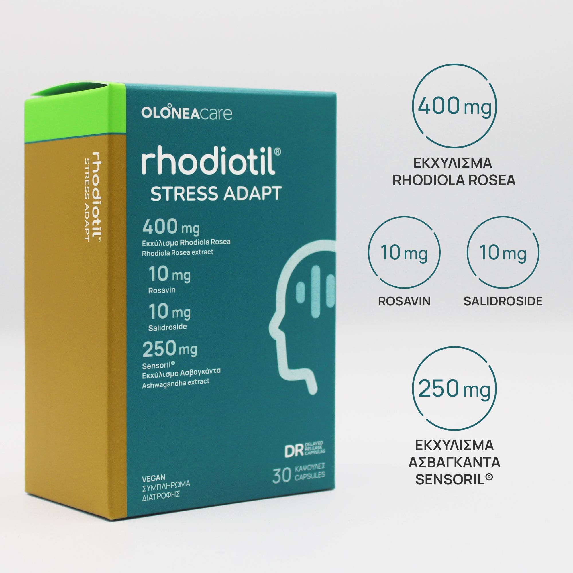 Olonea Rhodiotil Stress Adapt, 30 κάψουλες