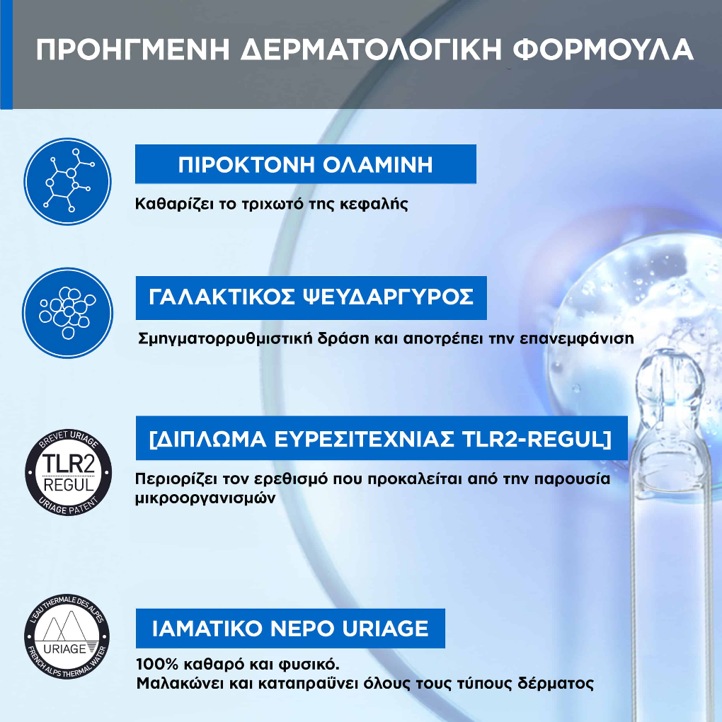 Uriage DS Hair Anti-Dandruff Treatment Shampoo, Αντιπυτιριδικό Σαμπουάν 200ml