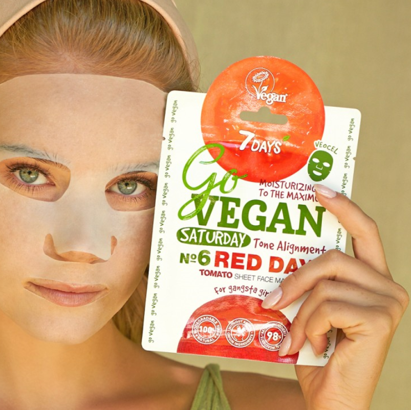 7 Days Go Vegan Sheet Mask Red Day, 25g