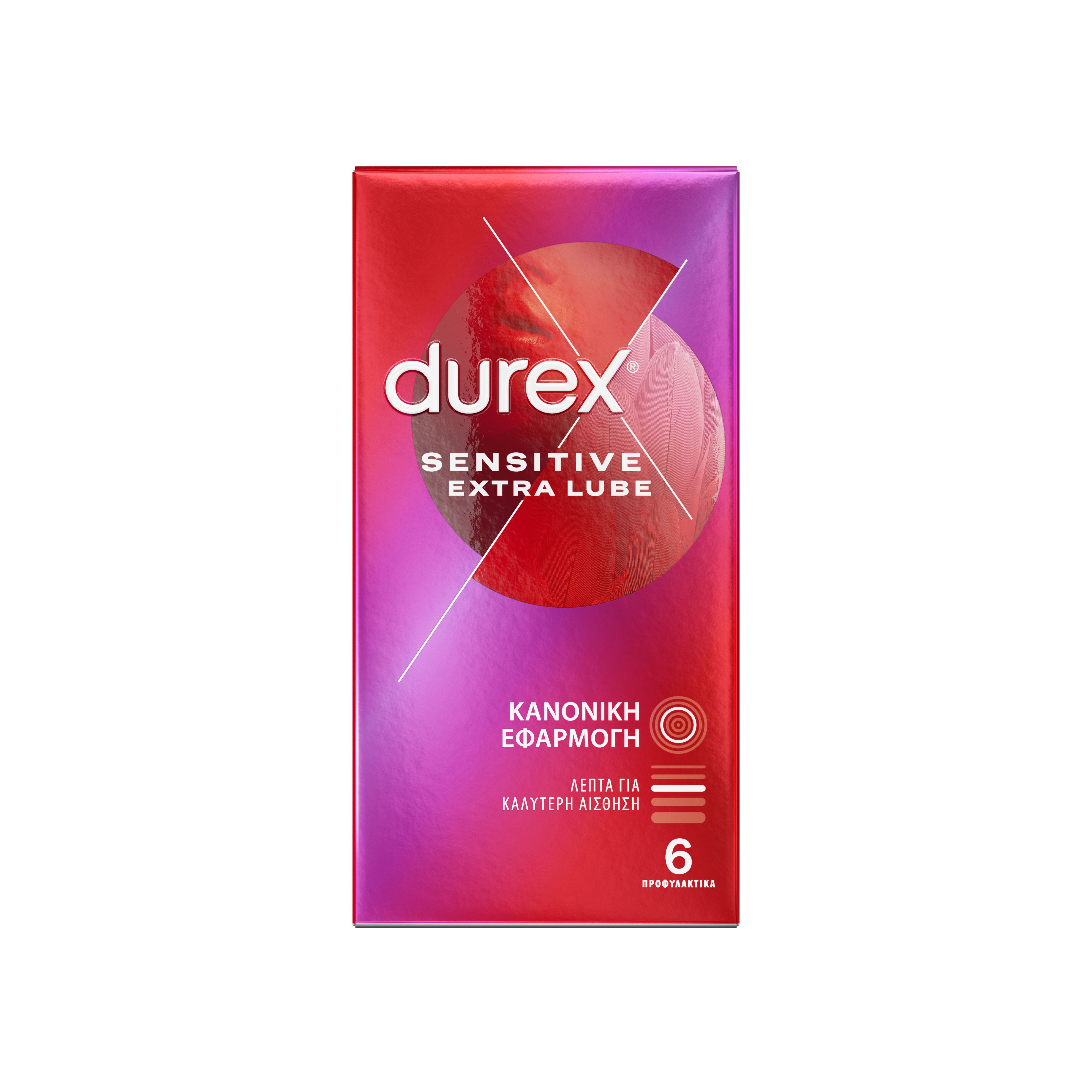 Durex Sensitive Extra Lube Προφυλακτικά με Κανονική Εφαρμογή 6τμχ