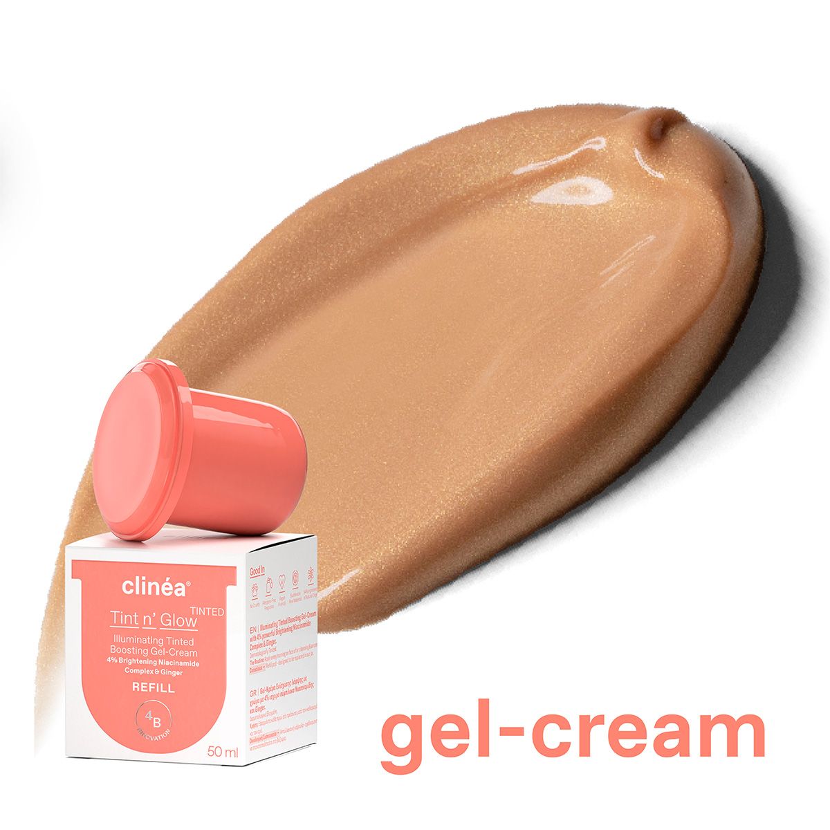 Clinéa Tint n' Glow Refill - Gel Κρέμα Ενίσχυσης Λάμψης με Χρώμα 50ml