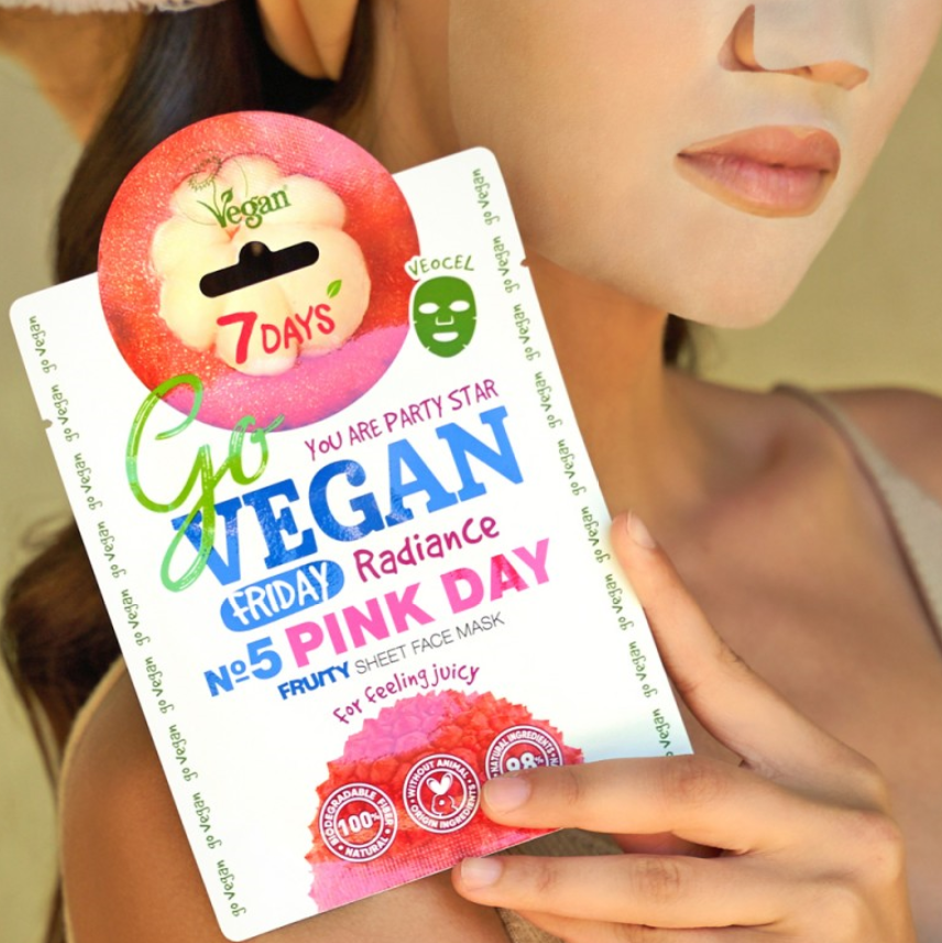 7 Days Go Vegan Sheet Mask Pink Day, 25gr