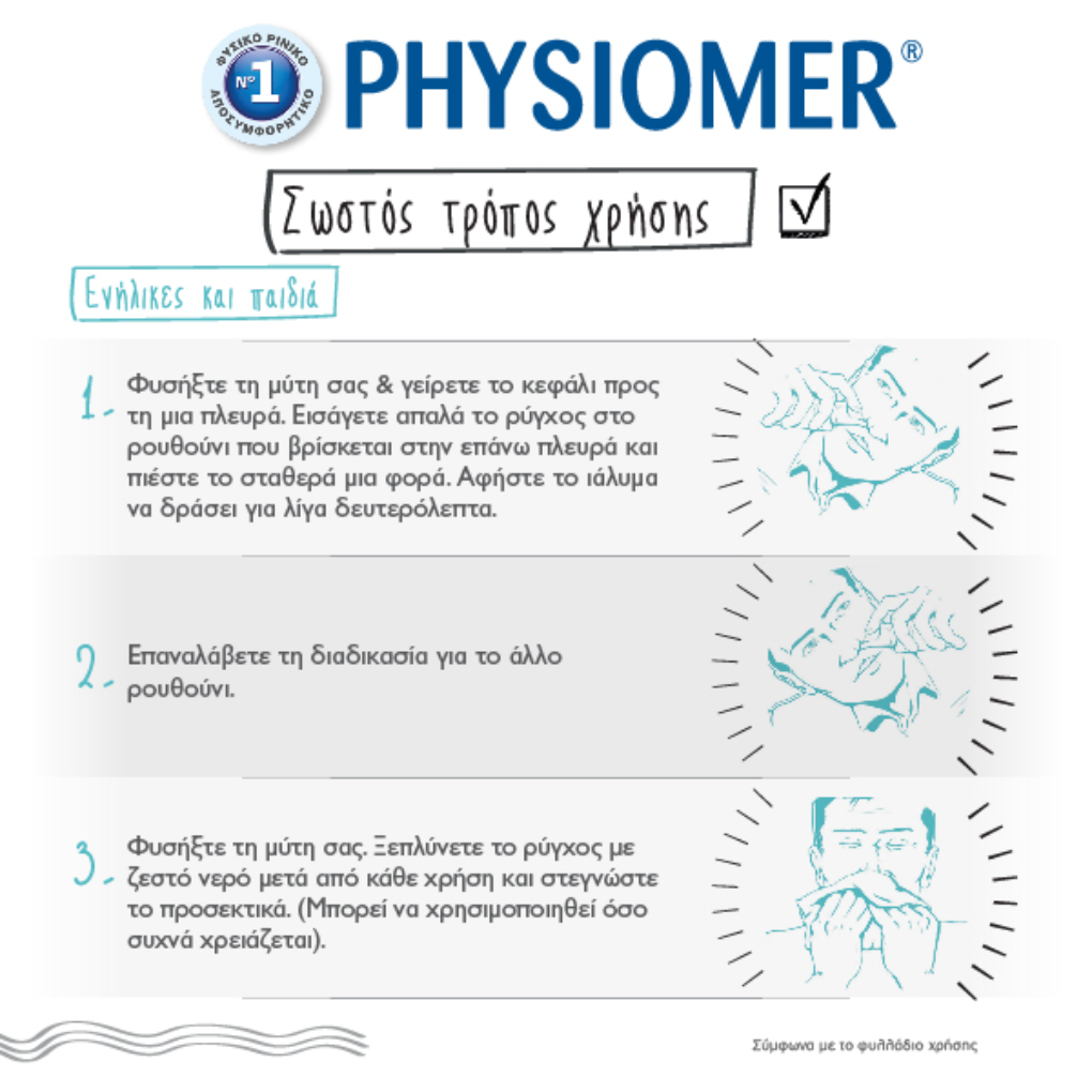Physiomer Kids Αποσυμφορητικό Ισότονο Διάλυμα Ρινικού Καθαρισμού 115ml