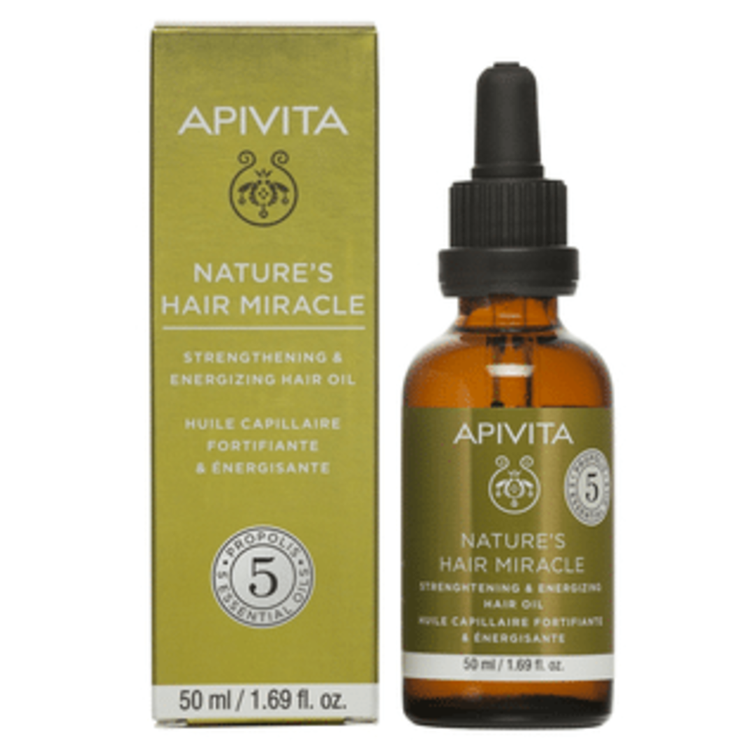 Apivita Nature's Hair Miracle Strengthening & Energizing Hair Oil, Λάδι Ενδυνάμωσης & Τόνωσης για τα Μαλλιά 50ml