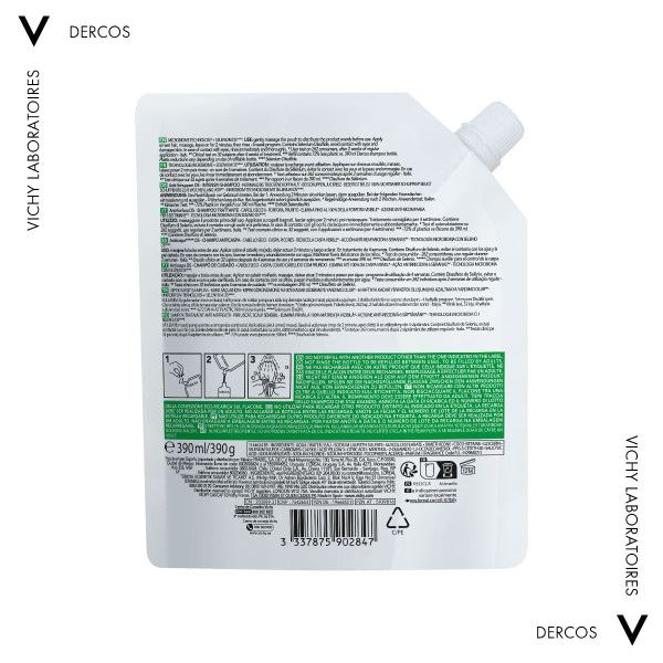 Vichy Dercos Anti Dandruff, Σαμπουάν για Ξηρά Μαλλιά,Refill  390ml