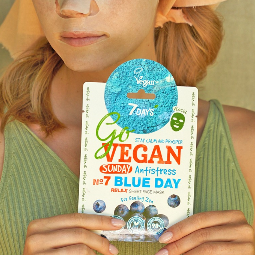 7 Days Go Vegan Sheet Mask Blue Day 25g