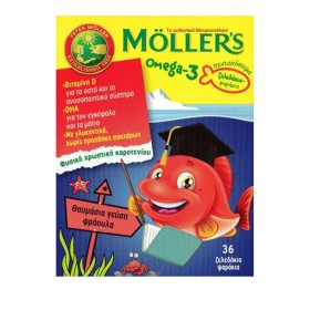 Mollers Oméga-3 Jelly-Fish au goût de fraise 36pcs