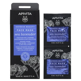 Apivita Express Beauty Μάσκα Προσώπου με Θαλάσσια Λεβάντα για Ενυδάτωση & Anti-Pollution Δράση 2x8ml