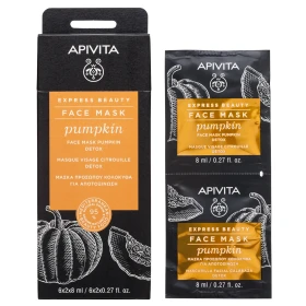 Apivita Express Beauty, Μάσκα Προσώπου με Κολοκύθα για Αποτοξίνωση 2x8ml/0.27 fl. oz.