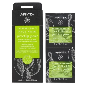 Apivita Express Beauty Μάσκα Προσώπου με Φραγκόσυκο για Ενυδάτωση & Καταπράυνση 2x8ml