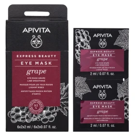 Apivita Express Beauty, Μάσκα Προσώπου με Σταφύλι για Αντιγήρανση & Σύσφιξη 2x8ml