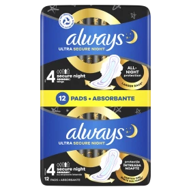 Always Ultra Secure Night Size 4, 12 τεμάχια