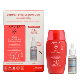 Apivita Promo Bee Sun Safe Dry Touch Invisible Fluid SPF 50, 50ml & HA5 Honey Repair Serum, 10ml