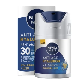 Nivea Men Anti-Age Hyaluron +Q10 48h Moisturizer, SPF30, 50ml