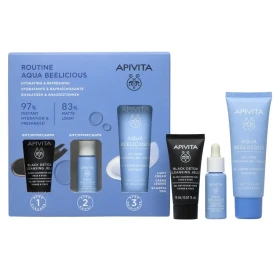 Apivita Promo Aqua Beelicious Ελαφριάς Υφής, 40ml & Booster, 10ml & Μαύρο Gel Καθαρισμού, 15ml