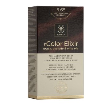 Apivita My Color Elixir 5.65 Βαφή Μαλλιών Καστανό Ανοιχτό Κόκκινο Μαονί