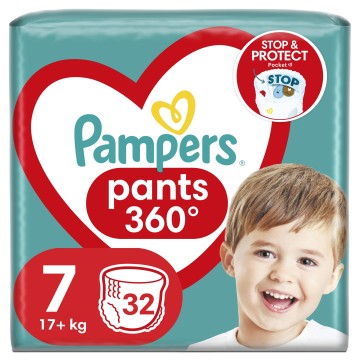 Pampers Pants Stop & Protect Pocket No7 (17+kg) 32 copë