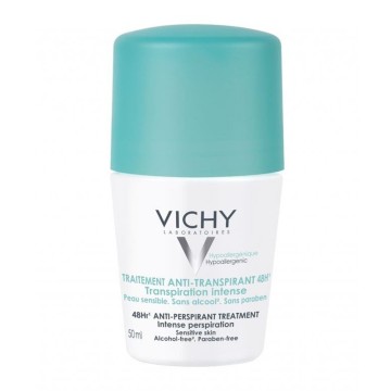 Vichy Déodorant Intensif Anti-transpirant Roll-On, Soin Déodorant Intensif 48h 50 ml