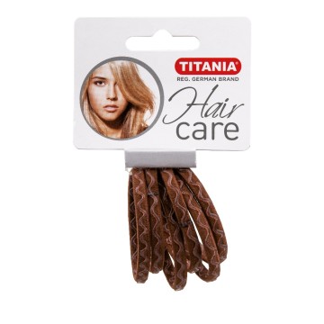 Shirita flokësh silikoni Titania Kafe 6 copë 5cm/2mm