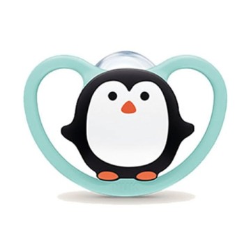 Biberon Silikoni Nuk Space Penguin për 6-18 muaj 1pc