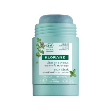 Klorane Aquatique Menthe Masque Nettoyant Visage Peau Mixte-Grasse 25 gr