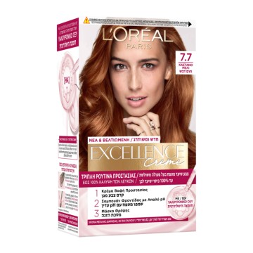 LOreal Excellence Creme No 7.7 Καστανό Μελί Βαφή Μαλιών 48ml LOreal Excellence Creme No 7.7 Καστανό Μελί Βαφή Μαλιών 48ml