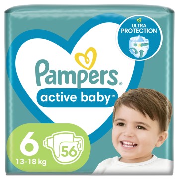 Pampers Active Baby No6 (13-18kg) 56pcs