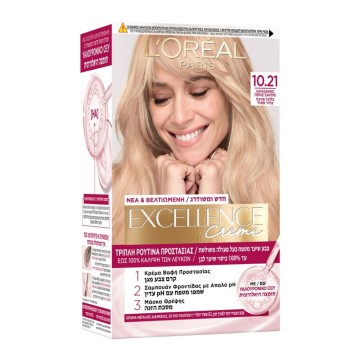 LOreal Excellence Creme No 10.21 Κατάξανθο Περλέ Σαντρέ Βαφή Μαλλιώ...