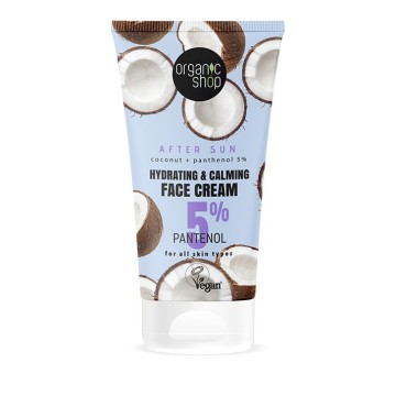 Natura Siberica Organic Shop Coconut After Sun Face Cream Crème visage hydratante et apaisante après-soleil 50 ml