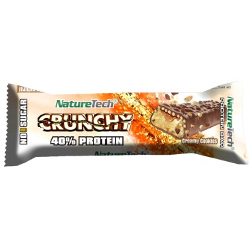 NatureTech Crunchy Μπάρα με 40% Πρωτεΐνη & Γεύση Creamy Cookies 65gr