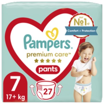 Pantallona Pampers Premium Care No7 (17+Kg) 27 copë